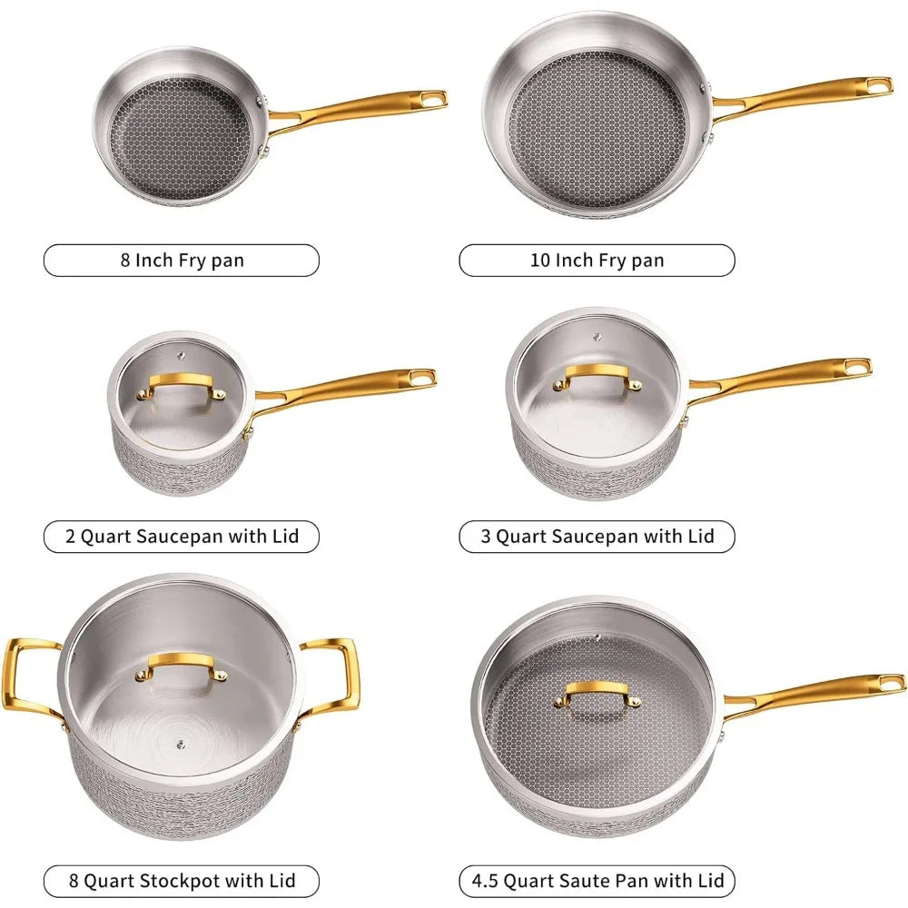 Stainless Steel Hammered Kitchen Cookware