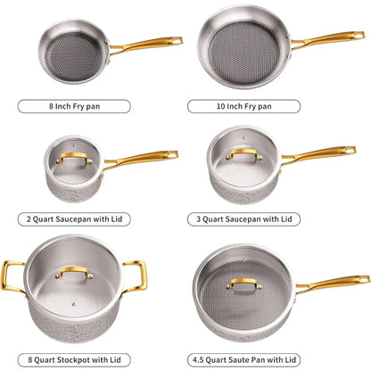 Stainless Steel Hammered Kitchen Cookware