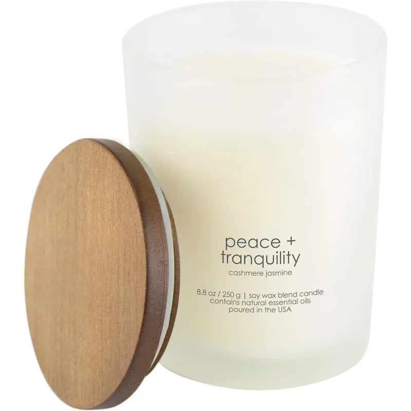 Scented Candle, Peace + Tranquility (Cashmere Jasmine)