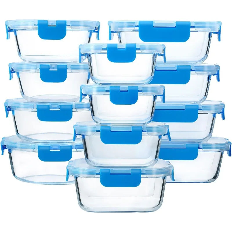 24-Piece Glass Food Storage Containers