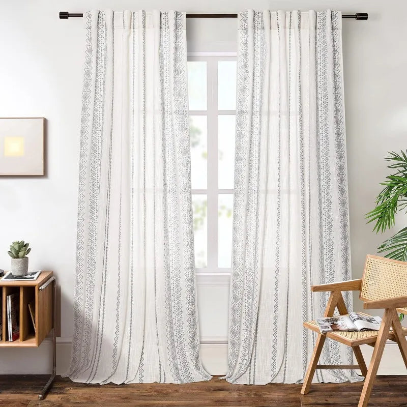 Boho Curtains Long Light Filtering