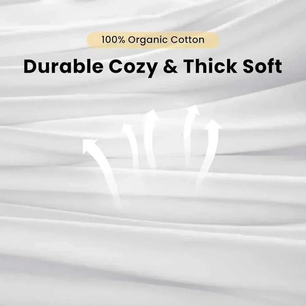100% Egyptian cotton sheets, 1200 thread count, soft and durable.