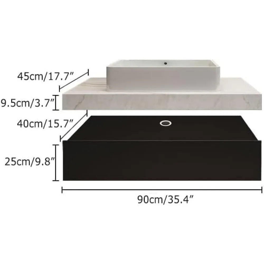 35'' Floating Bathroom Sink Vanity Set