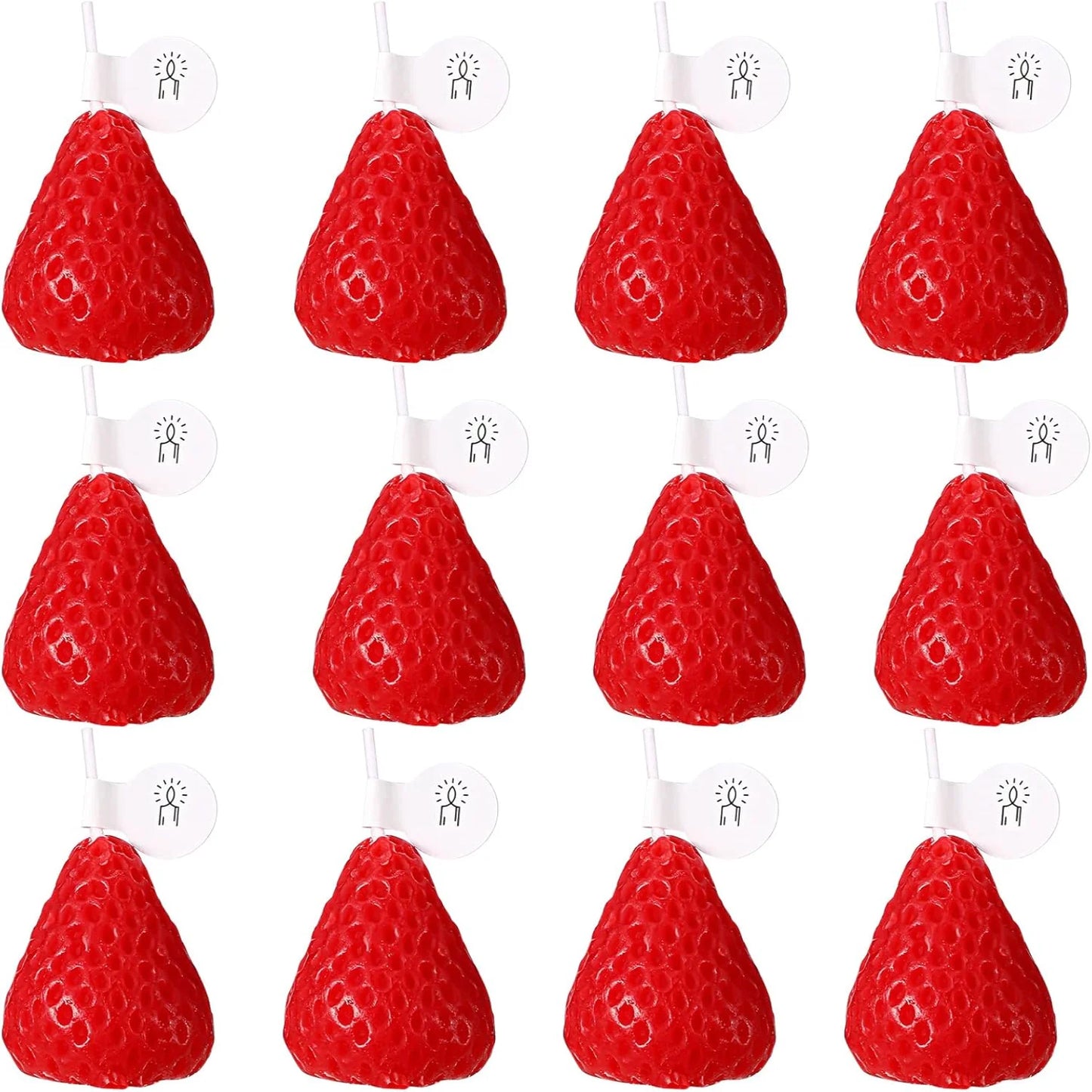 Set of 12 Strawberry Shaped Scented Candle