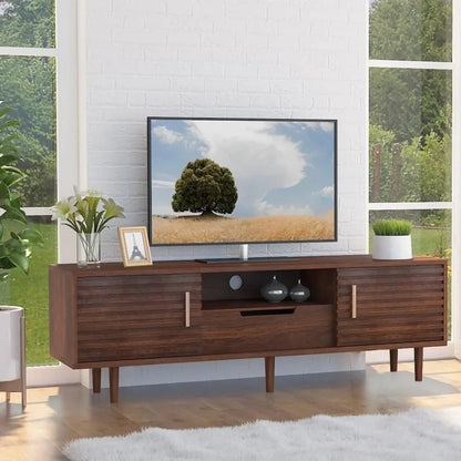 Wood Entertainment Center with Storage