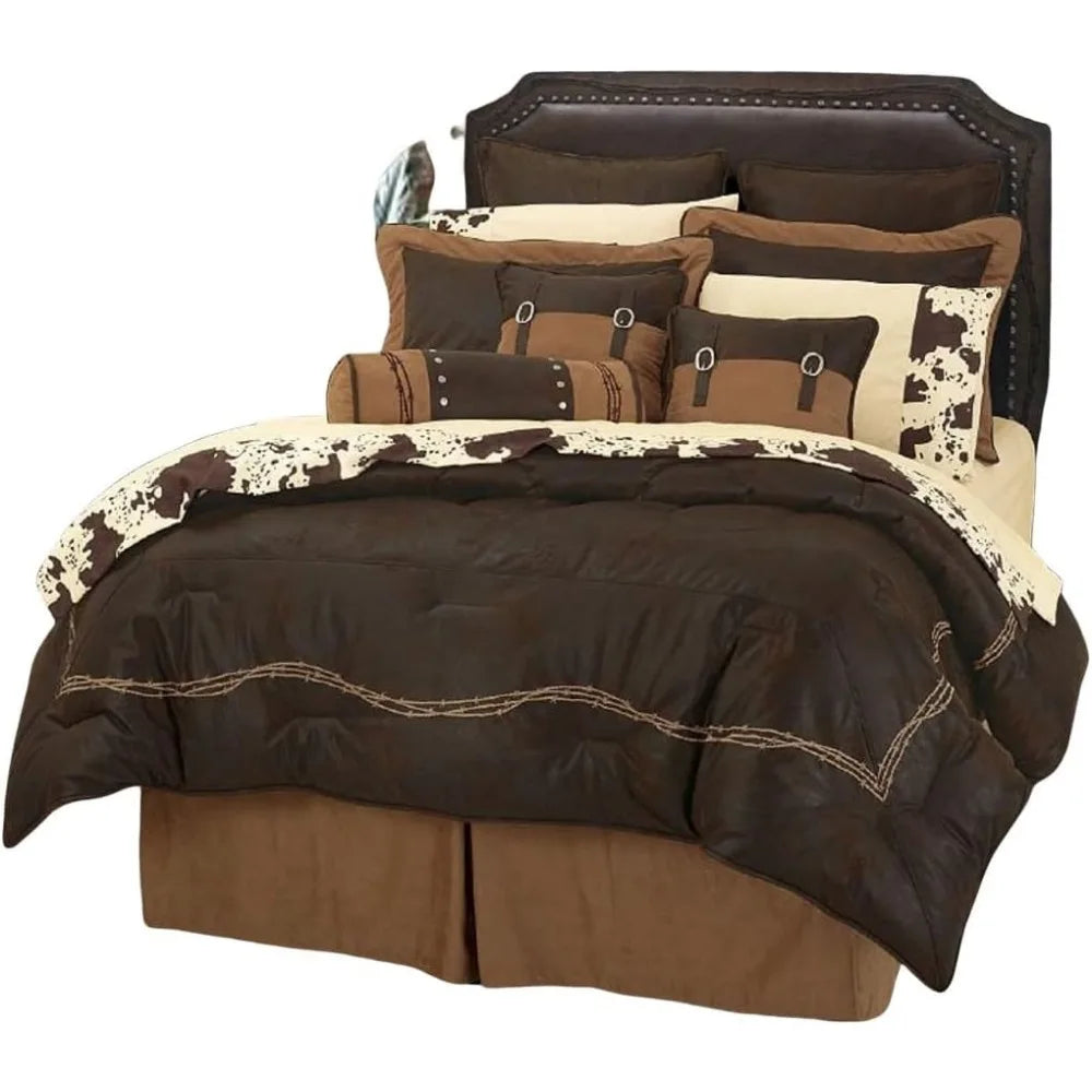 7 Piece Comforter Set, Rustic Cabin Theme