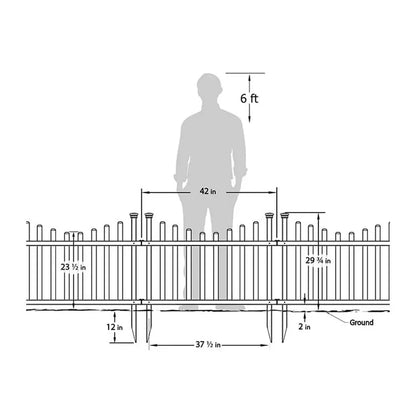 No-Dig White Vinyl Picket Fence Kit