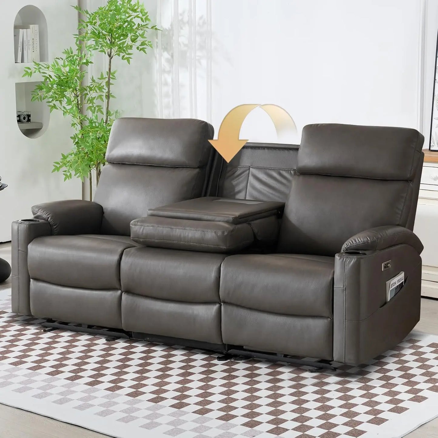 Power Reclining Couch Home Theater Seating