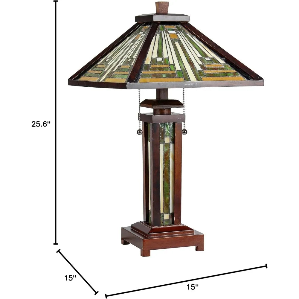 Tiffany-Style 3 Light Mission Table Lamp