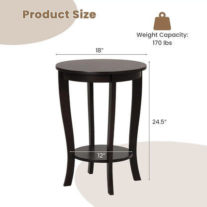 2-Tier Round End Table Set