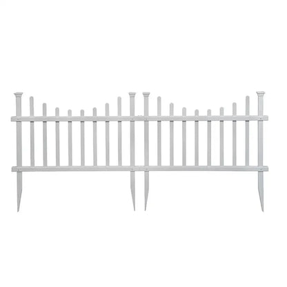 No-Dig White Vinyl Picket Fence Kit