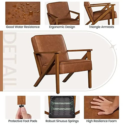 Modern Faux Leather Armchair