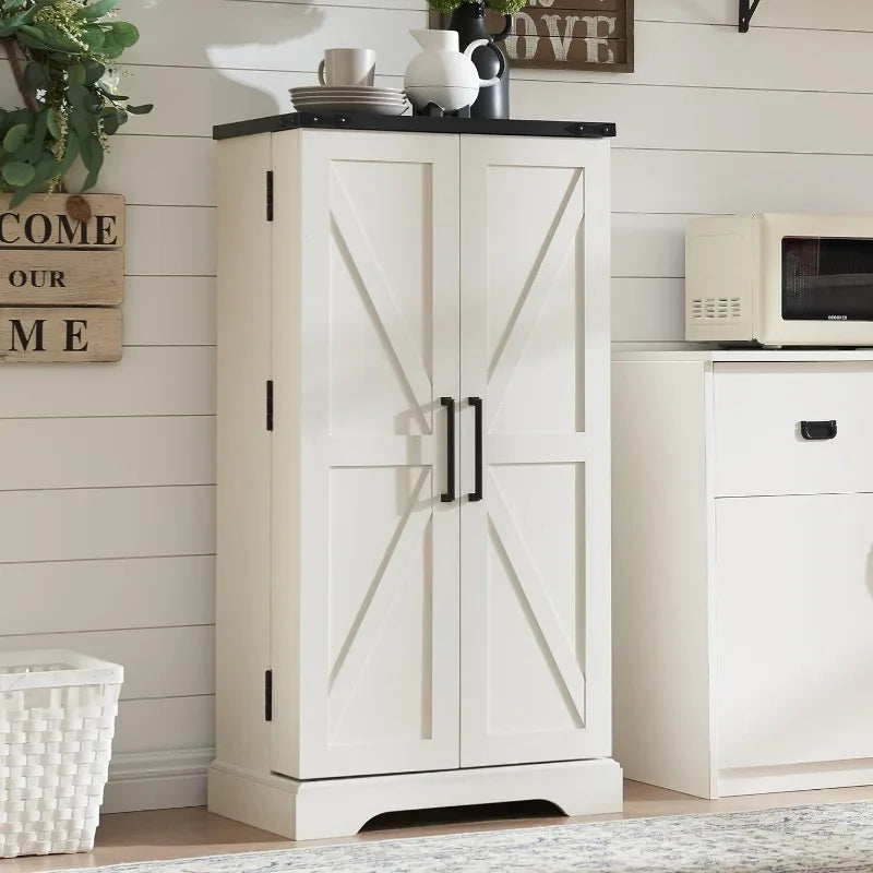 Tall Kitchen Pantry with Rattan Doors