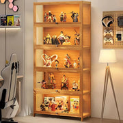 Curio Display Cabinet with 5-Tier Shelves Curio Display Cabinet with 5-Tier Shelves and Acrylic Glass Door showcasing collectibles.and Acrylic Glass Door showcasing collectibles.