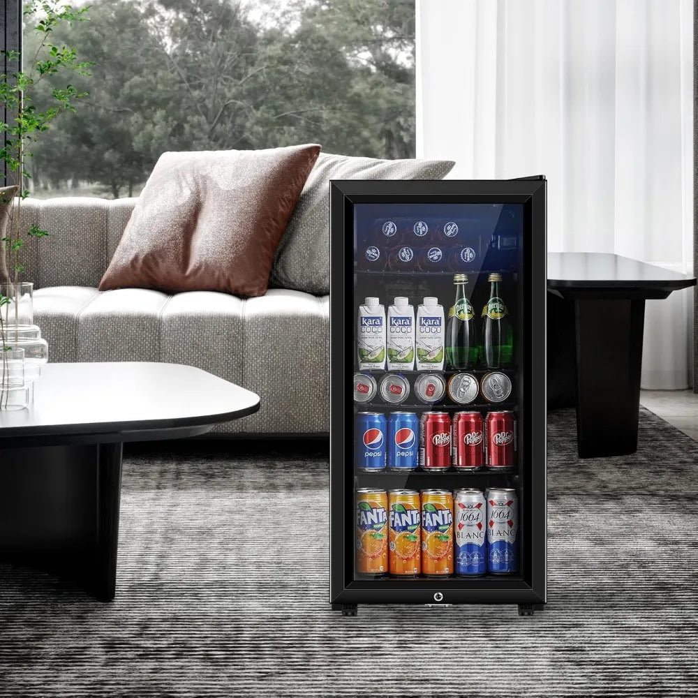 3.2 Cu.ft Mini Fridge With Glass Door