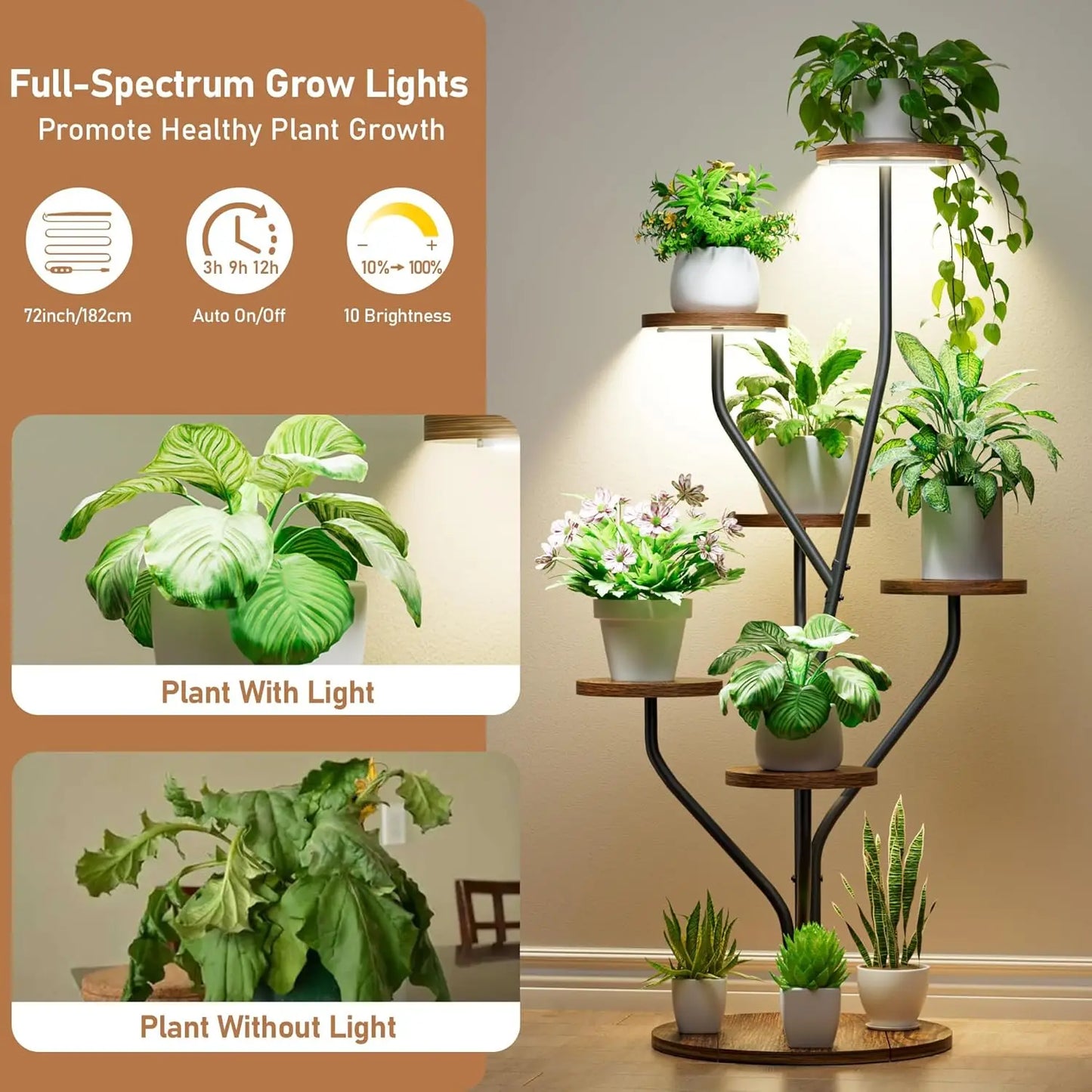 Plant Stand Indoor with Grow Lights