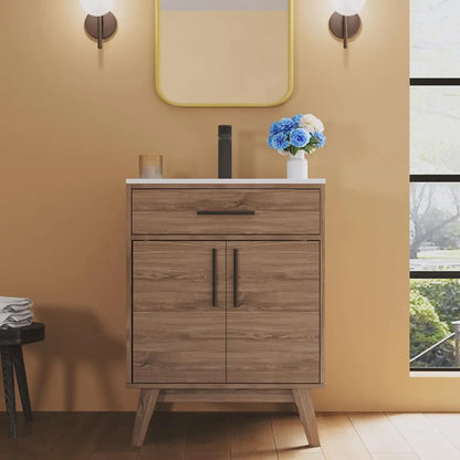 Mid-Century Modern Vanity with Sink Combo