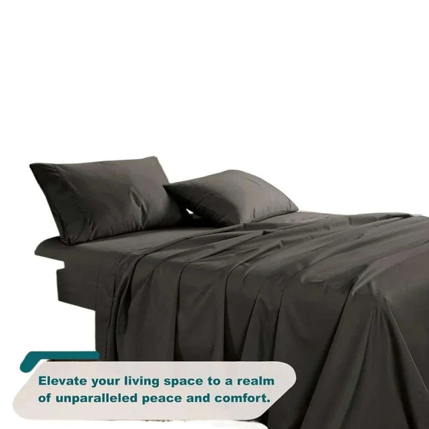 1000 Thread Count Sheet Set for Queen beds in dark color, offering luxurious feel and perfect fit.