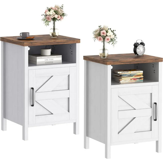 Set of 2 Farmhouse Nightstands