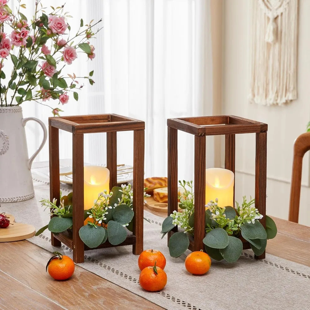 24 Wooden Farmhouse Centerpiece, Candle Holder