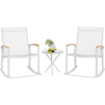 3 Piece Outdoor Rocking Bistro Set