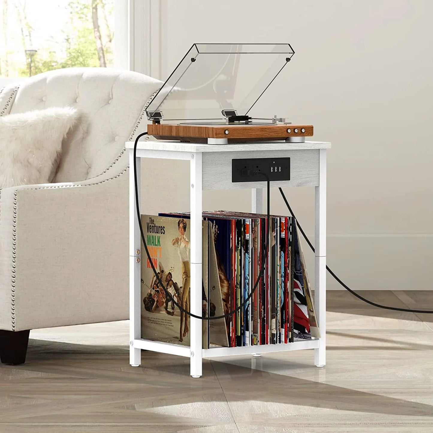 Set of 2 Nightstands  with Charging Station