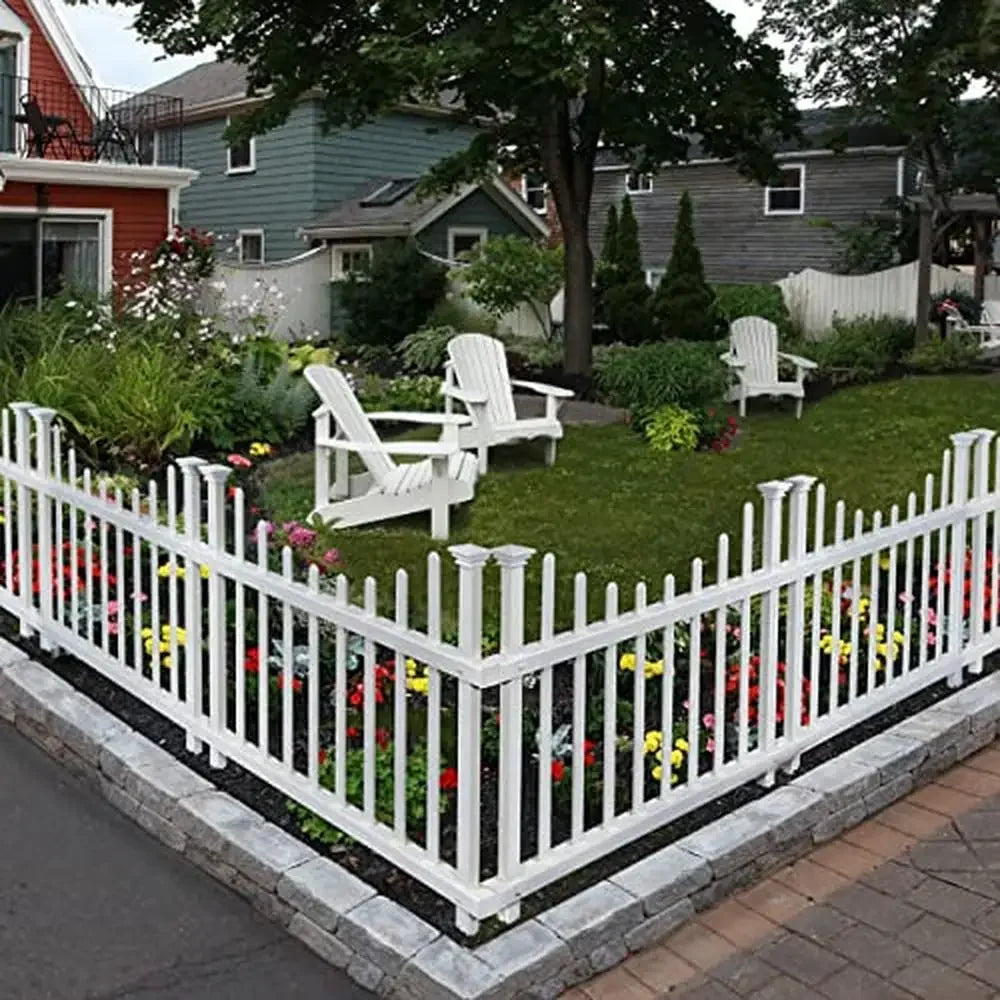 No-Dig White Vinyl Picket Fence Kit