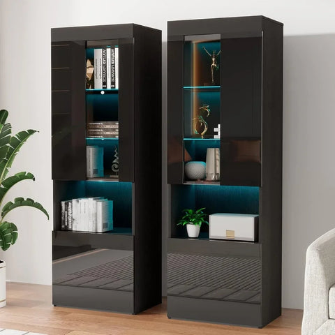 Modern High Gloss LED Bookshelf Display