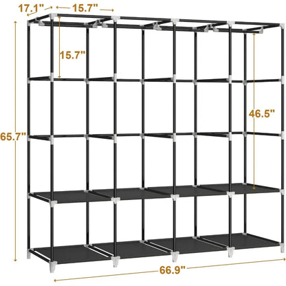 Portable Closet Wardrobe for Hanging Clothes,