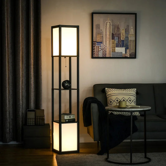 Modern Tall Floor Light with Shelving