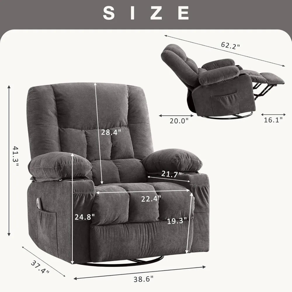 Massage Rocker Recliner Chair with Heat