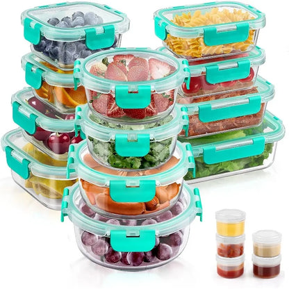 34pcs Glass Food Storage Containers