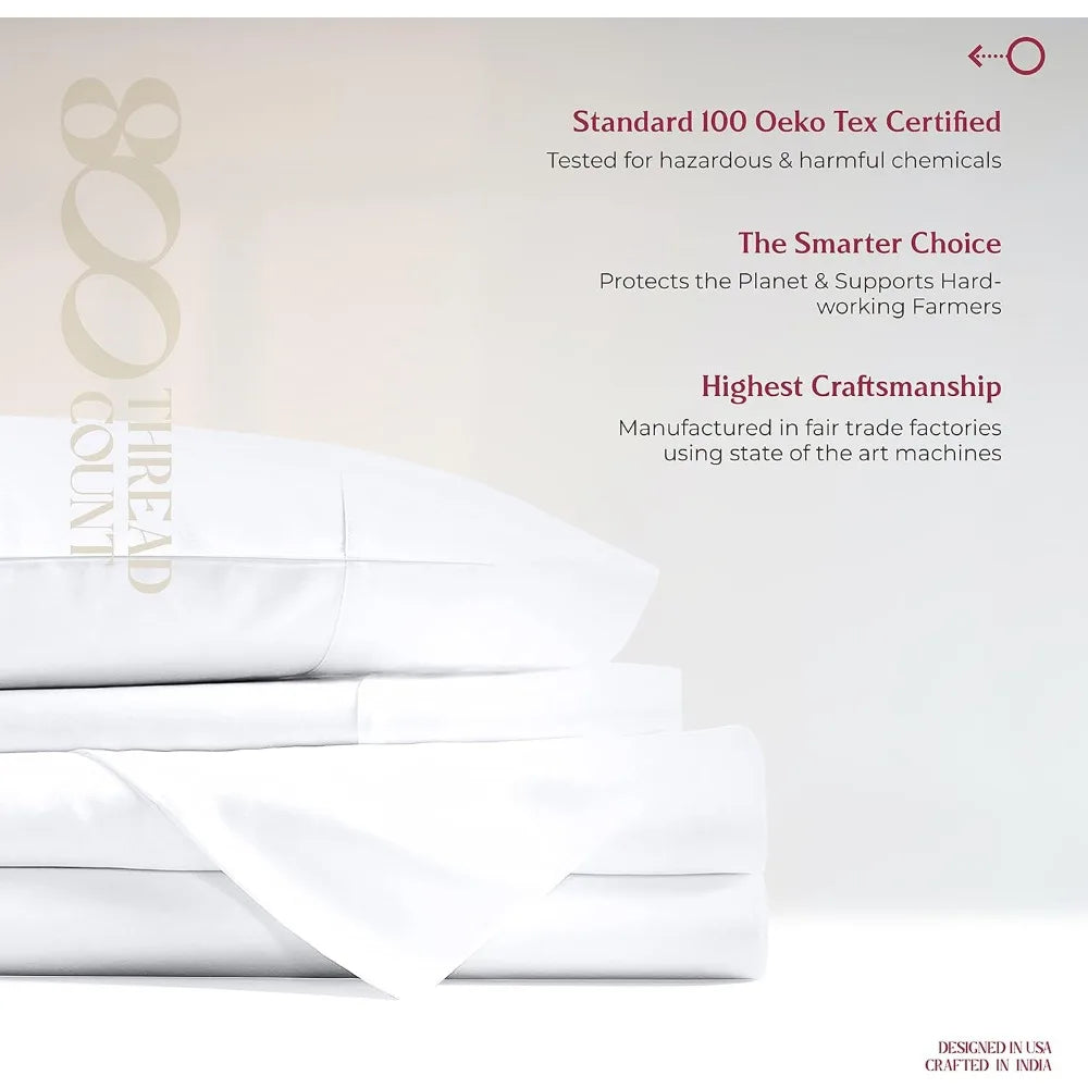 100% Egyptian Cotton King Bed Sheets