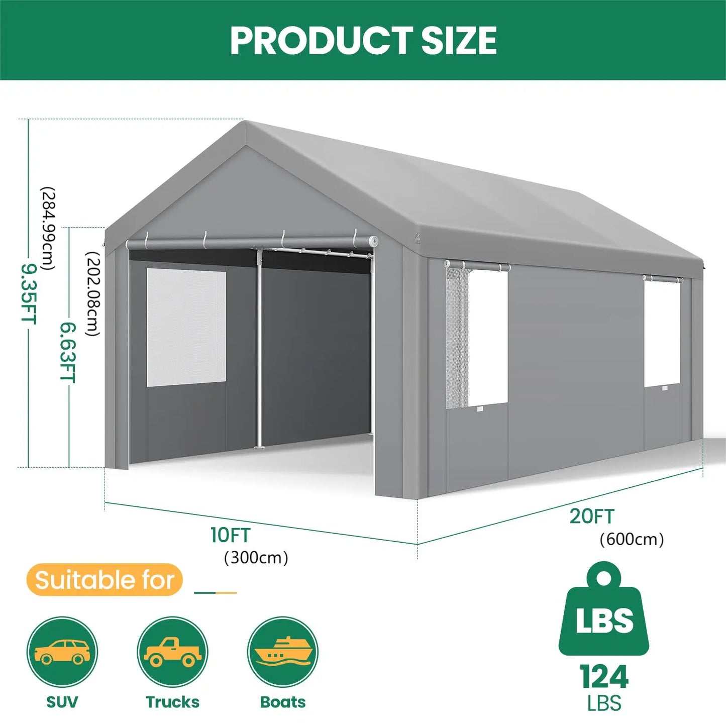 10x20 Carport Heavy Duty Garage