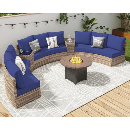 3 Piece Half-Moon Sectional Round Sofa Set