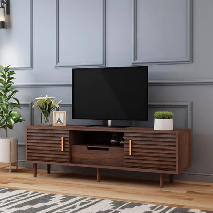 Wood Entertainment Center with Storage