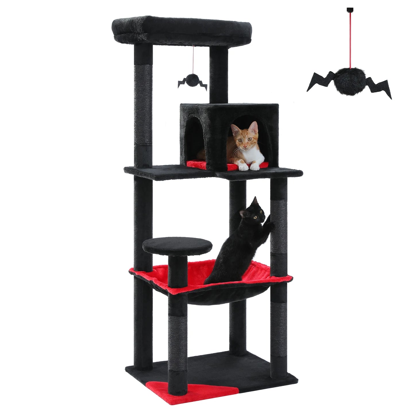 Tall Cat Tower with Large Hammock