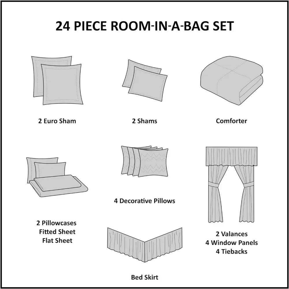 24-Piece Room In A Bag Comforter Set King