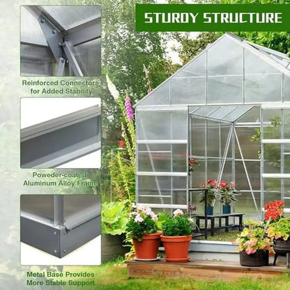 Outdoor Aluminum Greenhouse Polycarbonate