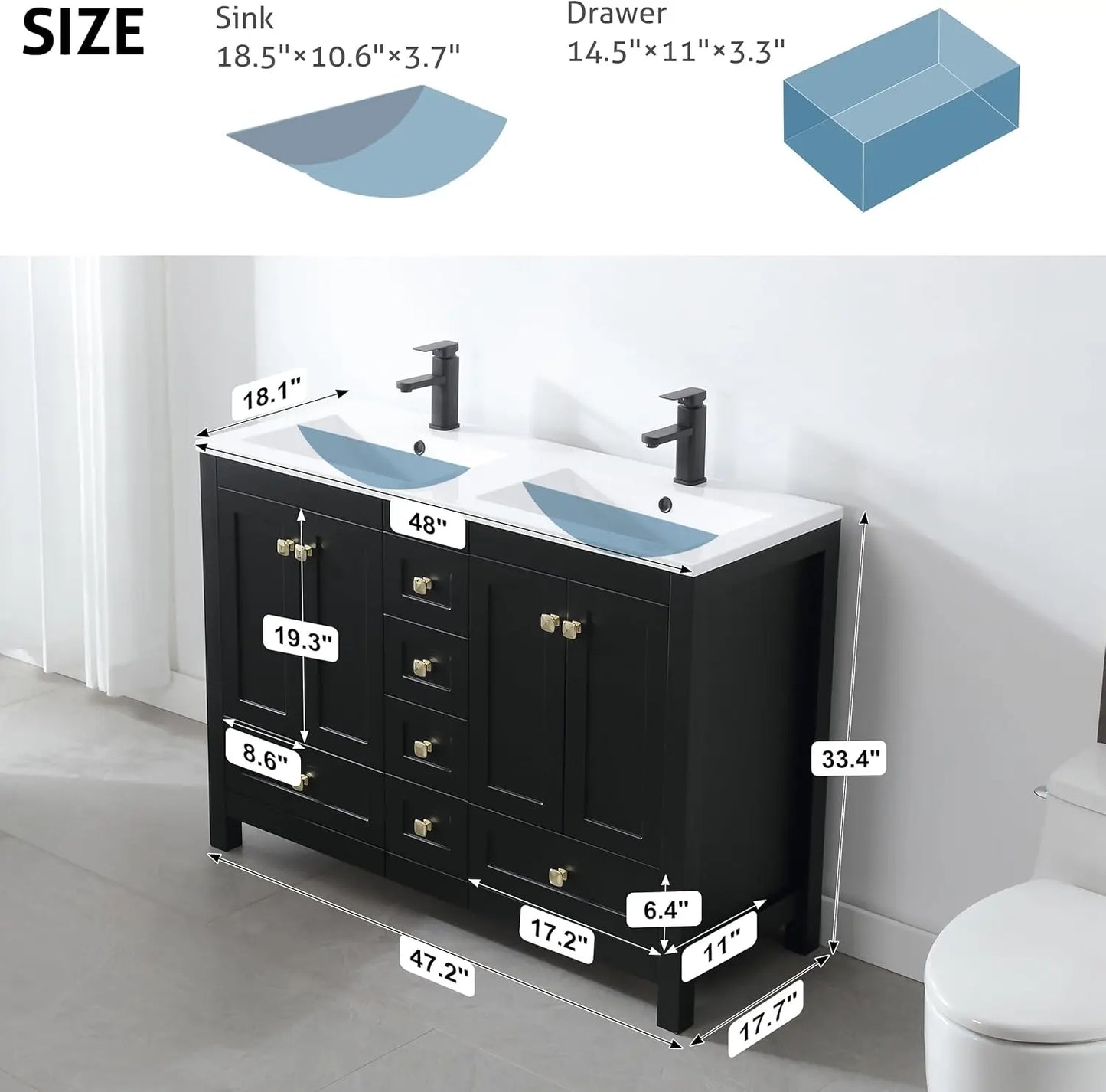 Cabinet with Sink Combo Set