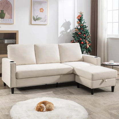 Convertible Sectional Linen Sofa