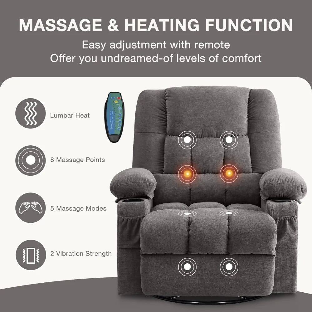 Massage Rocker Recliner Chair with Heat