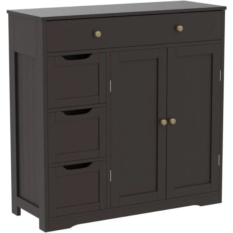 Storage Cabinet with 4 Drawers 2 Doors