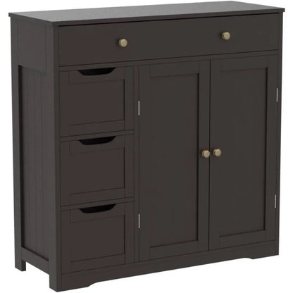 Storage Cabinet with 4 Drawers 2 Doors