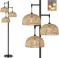 Farmhouse Tree Floor Lamp Rattan