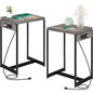 Set of 2 Nightstands  with Charging Station