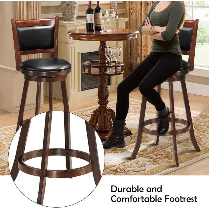 Bar Stools Set of 2, Swivel,  Bar Height