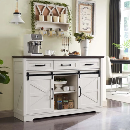 Farmhouse Buffet Cabinet, w/3 Drawers