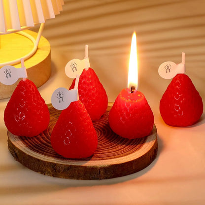 Set of 12 Strawberry Shaped Scented Candle