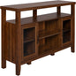 Tall Wood TV Stand with Open Storage